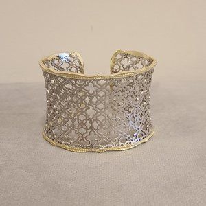 Kendra Scott Candice Gold Cuff Bracelet in Silver Filigree Mix